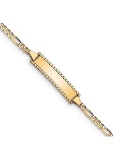 little yellow gold small figaro link baby id bracelet